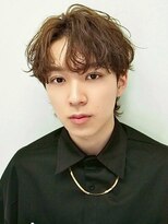 アズ ワン(AS ONE)&nbsp;韓国ヘアコンマバング韓国マッシュセンターパートフェザーパーマ