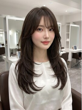 ブロウ ネックス ザ サロン 表参道(VLOW nex the salon) アッシュグレージュ レイヤーカット 韓国ヘア 掛札