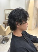 メンズパーマ　ウルフ