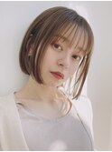 切りっぱなしボブレイヤーボブパーマボブヘアセット韓国顔周り