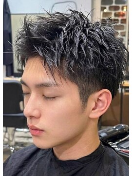 ジェットブラックキューサンロク(JET BLACK 936) スパイキーパーマ　アップバンクカスタムセット【ピンパーマ】