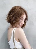 Lien☆セミウェットウェーブパーマ×前下がりグランジボブ　立川