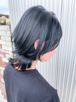 セットアップ 岡山北長瀬店(SET-UP)&nbsp;ウルフマッシュ レイヤーカット ブルーブラック ウルフカット