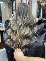 ラフ(LAFF) #バレイヤージュ#グレージュカラー#ボブウルフ#ココアベージュ