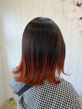 スエルテ(Suerte) 外ハネ×オレンジグラデーション