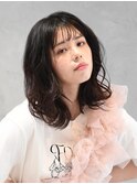 モード系セミロングヘア