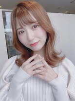 ランソ 新宿(RUNSO) くびれヘア×アプリコットオレンジ×夏×ハイライトカラー