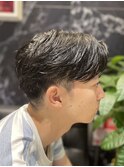 メンズツーブロックセンターパート