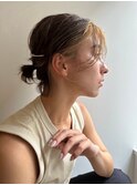 美髪ミニウルフデジタルパーマショートカットミディアムミニボブ
