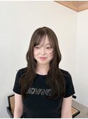 レイヤー/ミディアム・ロング/20代/顔周り/ブラウンベージュ