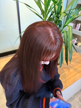 リトバイプティパ(Lit by petit-pas) ブリーチなしダブルカラーでつくるオレンジレッドです!