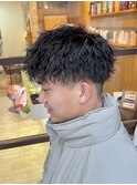 ツイストスパイラルパーマ/メンズマッシュパーマ/ダークアッシュ