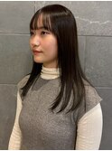 縮毛矯正 髪質改善ストレート グレージュカラー 透明感カラー