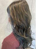【フェイスフレーミング】シナモンベージュ×ブルー