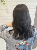 ブリーチなしで暗髪透明感カラー