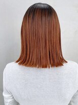 アルバム 銀座(ALBUM GINZA)&nbsp;切りっぱなしオレンジボブ_Aラインボブかきあげロング_ba326091