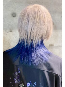 クレドガーデン 吉祥寺店(CRED GARDEN) 前下がりネオウルフ×ブルーインナーカラー/吉祥寺クレドガーデ