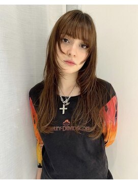 ローウェ 三軒茶屋(Louwe) ミルクティーベージュダブルカラーインナーカラーケアブリーチ