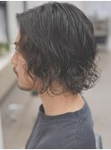 メンズミディアムパーマ　スパイラルパーマ
