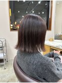 切りっぱなし×ピンクブラウン