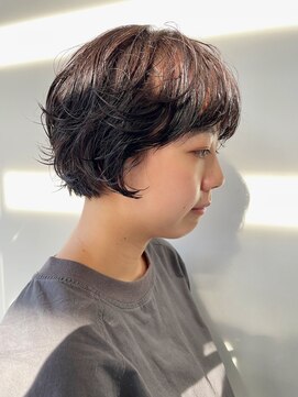 ヘアー アイス 御器所本店(HAIR ICI) 20代30代夏◎暗髪カラーレイヤーボブパーマ小顔ショート