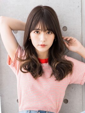 エスドットブルーム 梅田店(S.BROOM) 艶髪ウェーブ/透明感ベージュ/セミロング