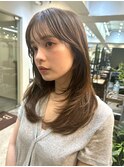 小顔になるレイヤーカット×透明感カラー