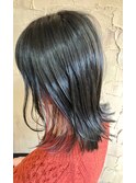 【黒髪風カラー×インナーカラー】