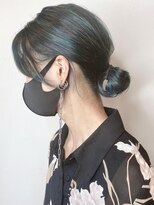 【morio原宿】ハイライトカラー　グリーンヘアカラー