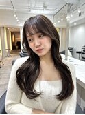大人可愛い韓国y2k レイヤーカット くびれへア パッツン前髪