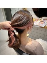 ミエルヘアーエスト 新宿店(mielhair est)&nbsp;インナーピンク　デザインカラー