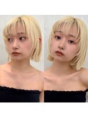 小顔効果抜群!顔周りレイヤーボブ♪