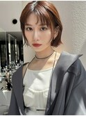 【MINX】くびれヘアアプリコットオレンジハイライトカラー_銀座