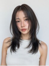 シュガーアンドソルト(SUGAR&SALT) 【抜け感レイヤー】ダークカラーのヘルシーセミロング