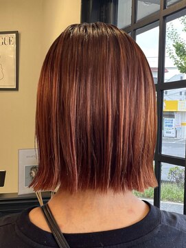 セジールへアメゾン(SAISIR HAIRMAISON) くびれヘア/アプリコットオレンジ/ハイライトカラー/岡山