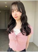 ウェーブ 韓国ヘア 顔周りカット グレージュ 透明感