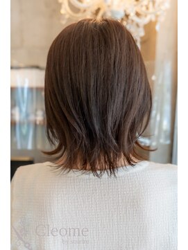 クレオメバイスーリール(Cleome by sourire) ♪オリーブグレー小顔レイヤーカットクラゲヘアーココアベージュ
