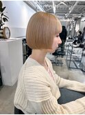イメチェン/ピンクベージュ/クールショート/前髪/新宿