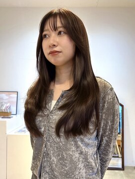 ヘアーアイストゥーレ(HAIR ICI TRE) 夏カラー　ラベンダーブラウンロングレイヤー　ショコラブラウン
