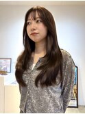 夏カラー ラベンダーブラウンロングレイヤー ショコラブラウン