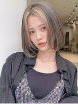 ロッソ 大橋店(Rosso) グレージュのセンターボブ【大橋】