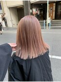 切りっぱなし×ハイトーンピンクベージュ