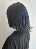 夏の寒色 ブルーブラック 外ハネボブ