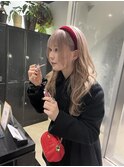 切りっぱなしボブ エアリーロング 美髪 ピンクブラウン