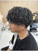 ツイストスパイラルパーマ×ブルーアッシュ
