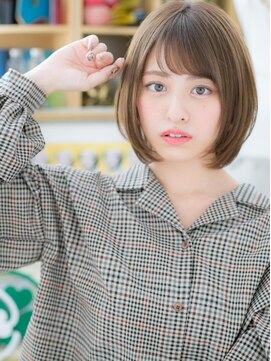 カバーヘア ブリス 北浦和(COVER HAIR bliss) 斜めバングカーキアッシュミディアムボブミニマルボブc6北浦和