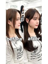 アマトウキョウ アユンチェ(AMA TOKYO×AYUNCHE) 前髪顔まわり韓国ヘアレイヤーカットサイドバンク2wayバンク韓国