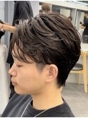 渋谷フェザーパーマニュアンスパーマセンターパートウルフカット