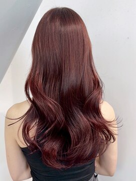 ロング暗めカラー韓国ヘア顔周りレイヤー_ba564763