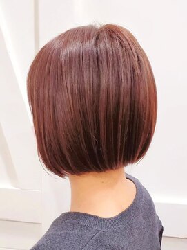 TJ天気予報 1t 津島店 髪質改善水素カラー/レッドブラウン/ミニボブ